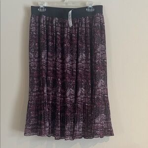 Torrid Black and Purple Midi Skirt